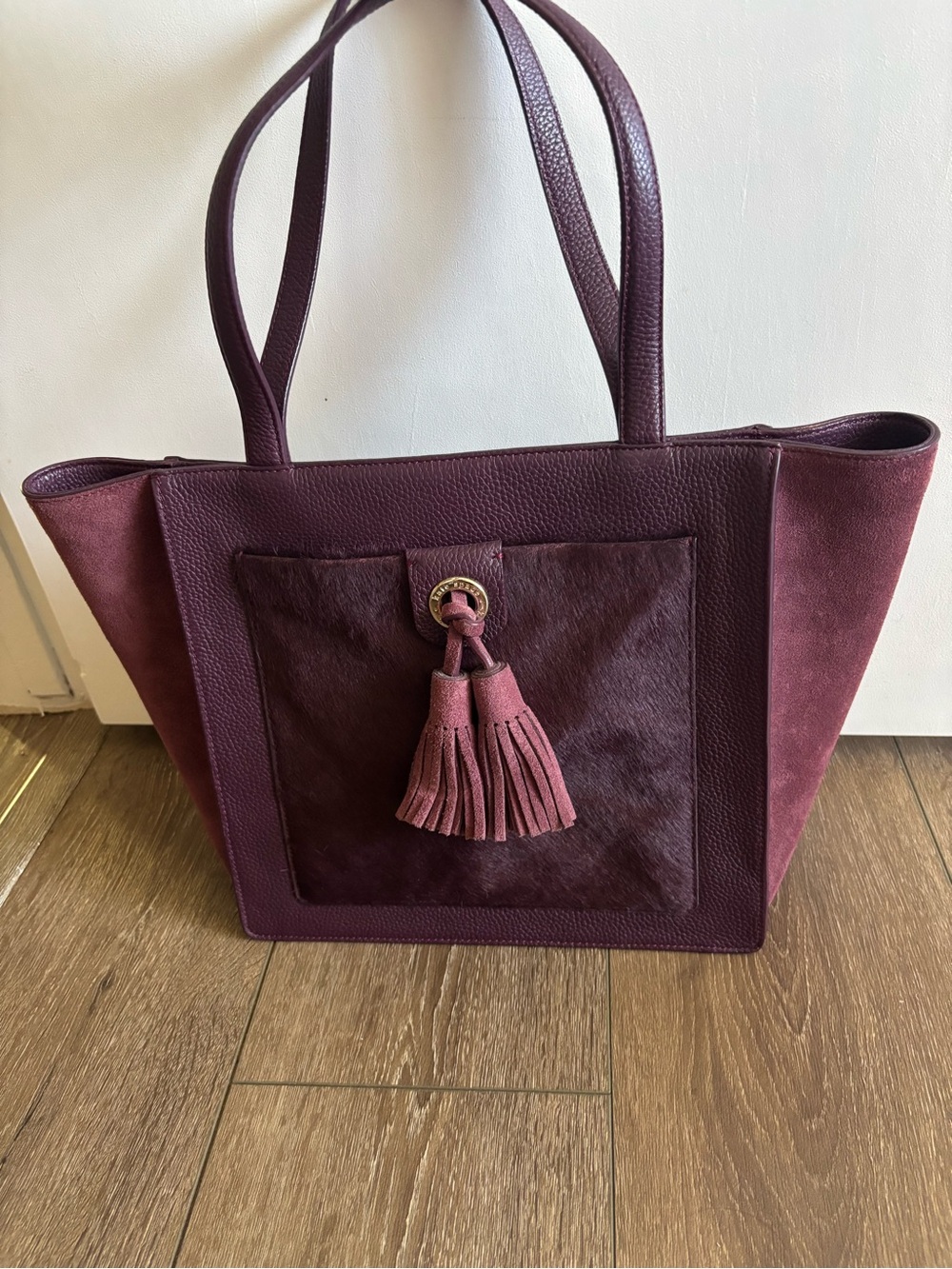 Kate Spade Burgundy Tassel Tote Bag